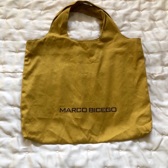 Marco Bicego Cotton Canvas Tote Mustard Color Very Good Used Condition - Picture 3 of 6